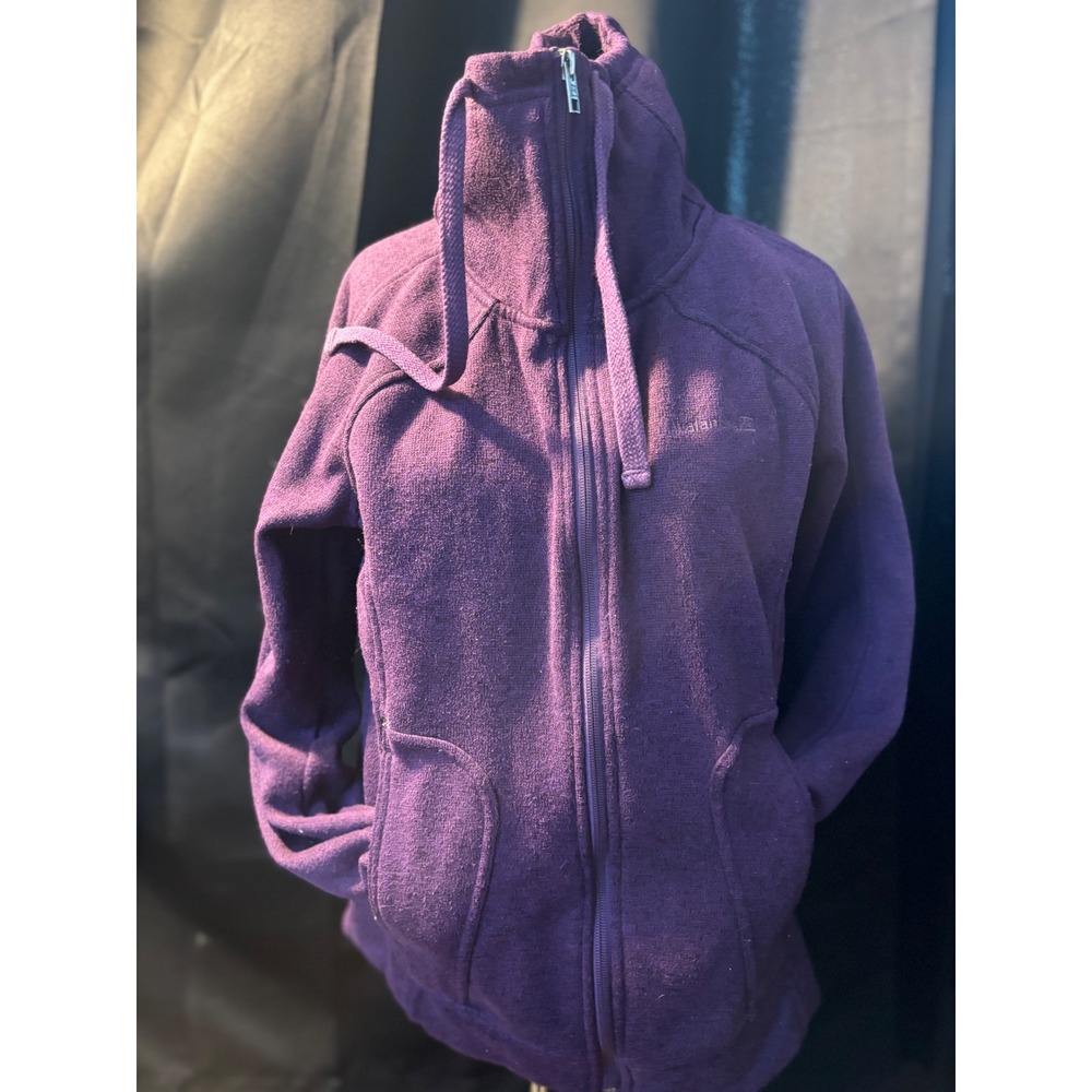 Avalanche Womens Purple Full Zip Fleece Jacket Funnel Neck Sweater Knit Size M